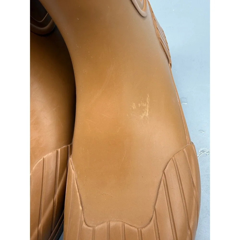 Zara Kids Rubber Rain Boots Camel Tan Waterproof Lug Sole EU 34 2002/631/102